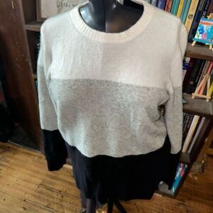 J Crew colorblock minimalist L wool blend soft pullover sweater